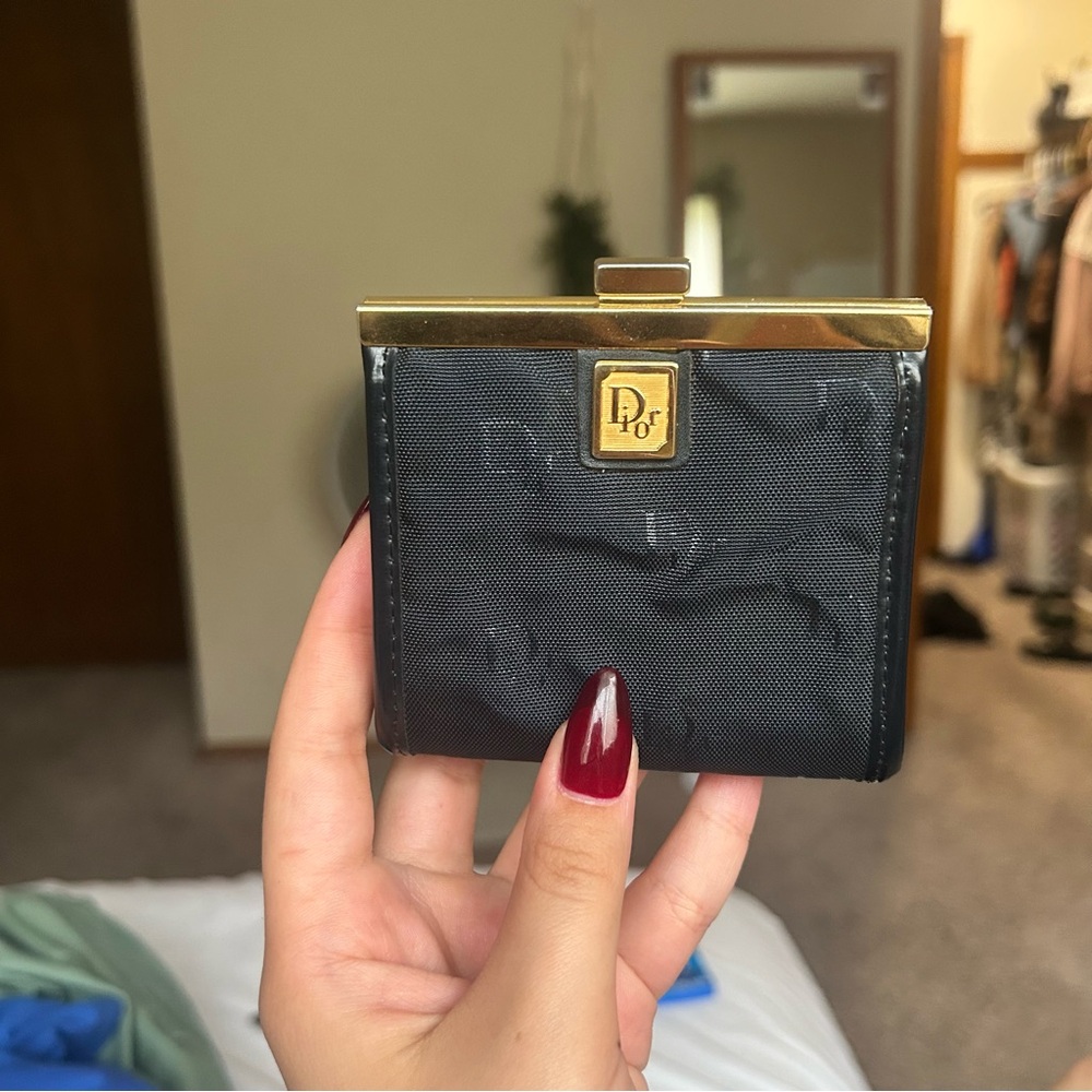 Dior Navy and Gold Coin Purse